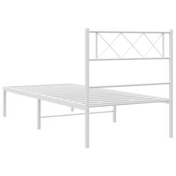 Berkfield Home Metal Bed Frame with Headboard White 100x190 cm - thumbnail 8