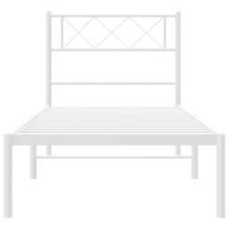 Berkfield Home Metal Bed Frame with Headboard White 100x190 cm - thumbnail 6