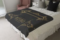 Benjamin Tate Design Art Deco Retro Blanket in Natural - Size: 120 cm x 150 cm - thumbnail 3