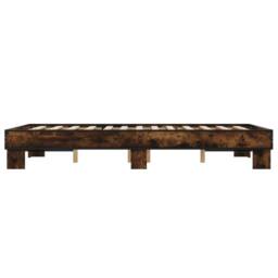 Berkfield Home Bed Frame without Mattress Smoked Oak 140x190 cm in Brown - thumbnail 5