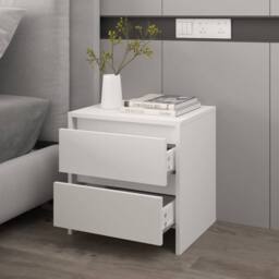Berkfield Home Bedside Cabinet White 45x34.5x44.5 cm Engineered Wood - thumbnail 7