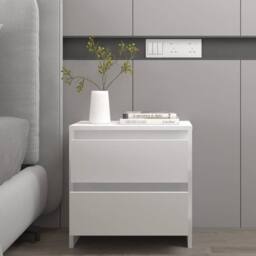 Berkfield Home Bedside Cabinet White 45x34.5x44.5 cm Engineered Wood - thumbnail 2