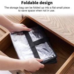 Kelvenix 4pcs Clear PVC Zipped Storage Bags for Clothing & Bedding - thumbnail 6