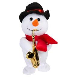 VFM e-Store Christmas Musical Snowman Decoration Gift Idea 20cm x 14cm White X 1 - Size: 20 cm x 14 cm - thumbnail 1