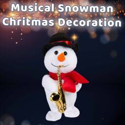 VFM e-Store Christmas Musical Snowman Decoration Gift Idea 20cm x 14cm White X 1 - Size: 20 cm x 14 cm - thumbnail 3