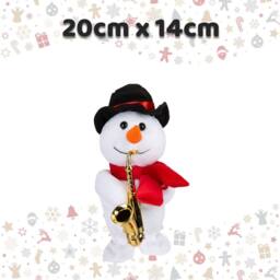 VFM e-Store Christmas Musical Snowman Decoration Gift Idea 20cm x 14cm White X 1 - Size: 20 cm x 14 cm - thumbnail 2