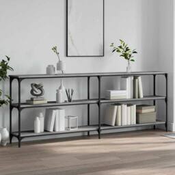Berkfield Home Console Table Grey Sonoma 200x29x75 cm Engineered Wood - Size: 200 x 29 x 75 cm - thumbnail 2