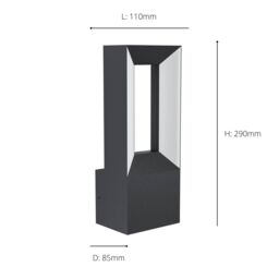 Eglo Riforano IP44 Integrated LED Outdoor Wall Light in Black - thumbnail 3