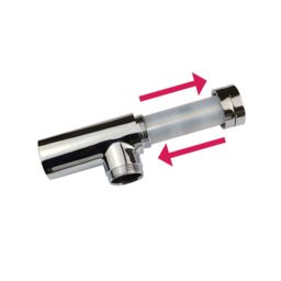 Nes Home Universal Chrome Bottle Trap & Slotted Waste for Bathroom Basin Sink in Silver - thumbnail 4