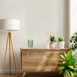 Happy Homewares Modern Palm Tree Glass Table Lamp with Satin Metal Base in Dark Green - thumbnail 5