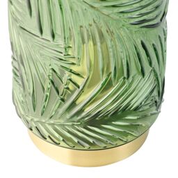 Happy Homewares Modern Palm Tree Glass Table Lamp with Satin Metal Base in Dark Green - thumbnail 3