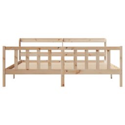 Berkfield Home Bed Frame without Mattress 180x200 cm Super King Solid Wood Pine in Brown - thumbnail 4