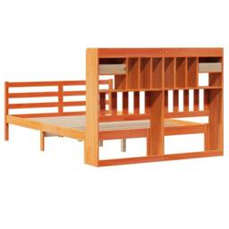 Berkfield Home Bookcase Bed without Mattress Wax Brown 160x200cm Solid Wood Pine - Size: 160x200 cm - thumbnail 6