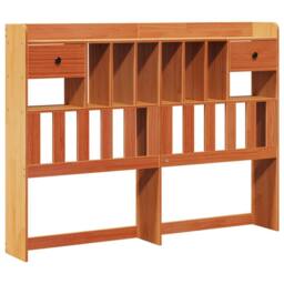 Berkfield Home Bookcase Bed without Mattress Wax Brown 160x200cm Solid Wood Pine - Size: 160x200 cm - thumbnail 7