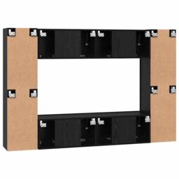 Berkfield Home TV Cabinet 8 pcs Black oak 181 x 30 x 120 cm Engineered wood - thumbnail 9