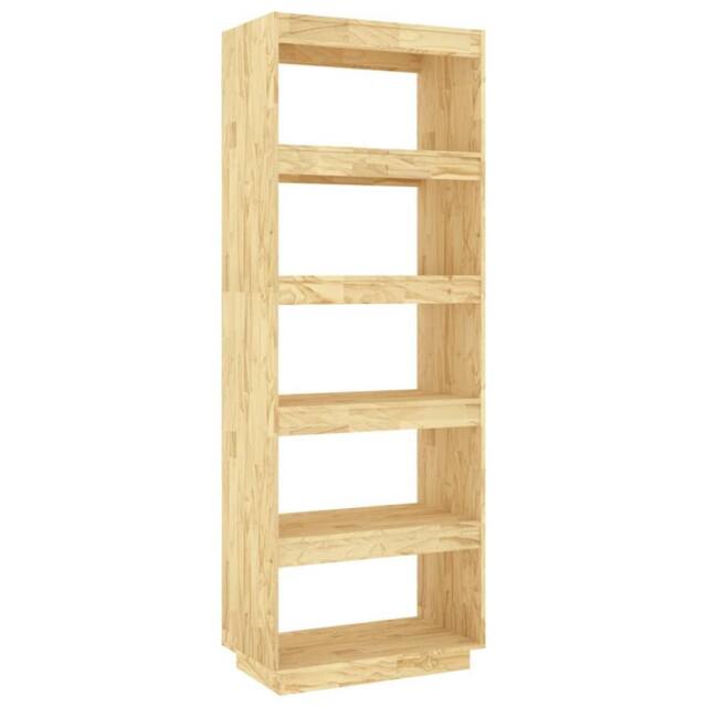 Berkfield Home Book Cabinet/Room Divider 60x35x167 cm Solid Pinewood in Light Brown - Size: 60 x 35 x 167 cm - image 1