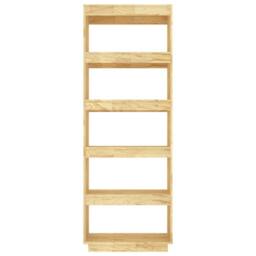 Berkfield Home Book Cabinet/Room Divider 60x35x167 cm Solid Pinewood in Light Brown - Size: 60 x 35 x 167 cm - thumbnail 5