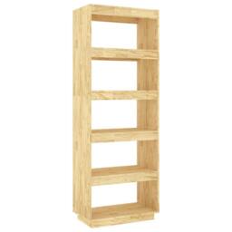 Berkfield Home Book Cabinet/Room Divider 60x35x167 cm Solid Pinewood in Light Brown - Size: 60 x 35 x 167 cm - thumbnail 1