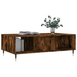 Berkfield Home Coffee Table Smoked Oak 104x60x35 cm Engineered Wood in Brown - Size: 104 x 60 x 35 cm - thumbnail 3