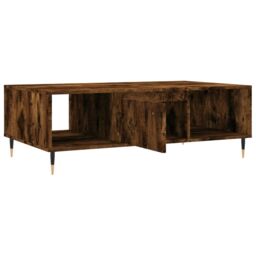 Berkfield Home Coffee Table Smoked Oak 104x60x35 cm Engineered Wood in Brown - Size: 104 x 60 x 35 cm - thumbnail 6