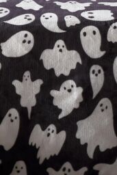 Bedlam 'Spooky Ghosts' Plush Fleece Halloween Duvet Cover Set in Grey - Size: Double - thumbnail 3