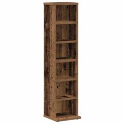 Berkfield Home CD Cabinet Old Wood 21x20x88 cm Engineered Wood in Brown - Size: 21 x 20 x 88 cm