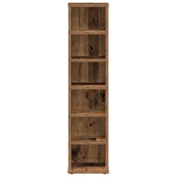 Berkfield Home CD Cabinet Old Wood 21x20x88 cm Engineered Wood in Brown - Size: 21 x 20 x 88 cm - thumbnail 4