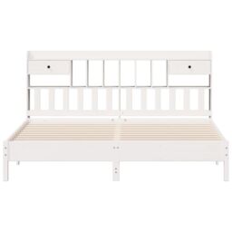Berkfield Home Bookcase Bed without Mattress White 180x200 cm Super King Solid Wood Pine - thumbnail 4