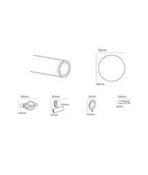 New Edge Blinds 19mm 420cm Crown Bay Pole Set - Black in Silver - Size: 420 cm - thumbnail 2