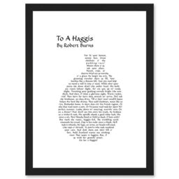 Artery8 Quote Scottish Poem Robert Burns Address To A Haggis Typograph Artwork Framed Wall Art Print A4 in Black - thumbnail 1