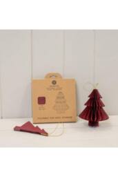 KDMD Set of 3 Claret Red Tree Bauble in Dark Red - thumbnail 2