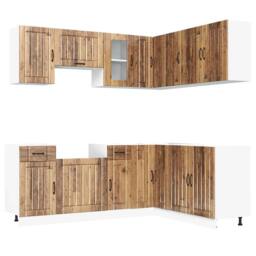 Berkfield Home 11 Piece Kitchen Cabinet Set Kalmar Old Wood Engineered Wood in Brown - thumbnail 1