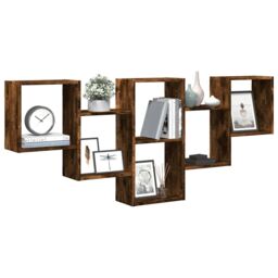 Berkfield Home Wall Shelf Smoked Oak 159x18x66 cm Engineered Wood in Brown - Size: 159 x 18 x 66 cm - thumbnail 3