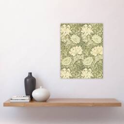 "Artery8 Chrysanthemum Flower Pattern Vintage Wall Art Print W. Morris in Green - Size: W18"" x H24""" - thumbnail 4