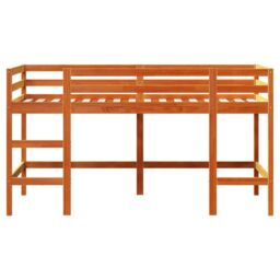 Berkfield Home Kids' Loft Bed without Mattress with Ladder Wax Brown 80x200 cm - thumbnail 4