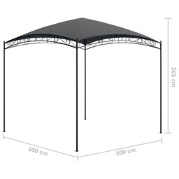 Berkfield Home Gazebo 3x3x2.65 m Anthracite 180 g/m ² in Black - thumbnail 5