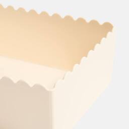 OHS 4 x Scallop Edge Organiser PP Plastic Box Tub Storage Bin Container in Cream - thumbnail 6