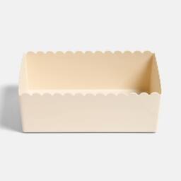 OHS 4 x Scallop Edge Organiser PP Plastic Box Tub Storage Bin Container in Cream - thumbnail 4
