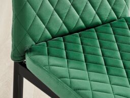 FurnitureboxUK Giovani 4 Grey Dining Table & 4 Velvet Milan Black Leg Chairs in Green - thumbnail 6