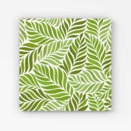 Warren Reed - Designer Green Leaf Pattern Canvas - Size: w10 inch x h10 inch - thumbnail 1