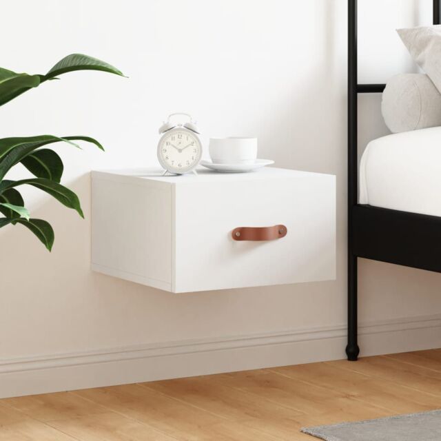 Berkfield Home Wall-mounted Bedside Cabinet White 35x35x20 cm - Size: 35 x 35 x 20 cm - image 1