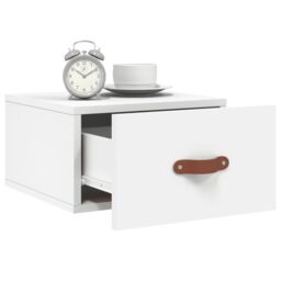 Berkfield Home Wall-mounted Bedside Cabinet White 35x35x20 cm - Size: 35 x 35 x 20 cm - thumbnail 4