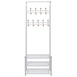 Berkfield Home Clothes Rack with Shoe Storage 68x32x182.5 cm White - thumbnail 2