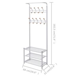 Berkfield Home Clothes Rack with Shoe Storage 68x32x182.5 cm White - thumbnail 4