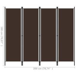 Berkfield Home Practical 4-Panel Room Divider Brown 200x180 cm - thumbnail 6