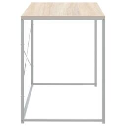 Berkfield Home Computer Desk White & Oak 110x60x70 cm Engineered Wood in Brown - Size: 110 x 60 x 70 cm - thumbnail 4