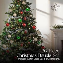 Pelle & Sol 36 Piece Christmas Decorations Bauble Set Shatterproof Xmas Pack 36 - thumbnail 3