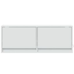 Berkfield Home TV Wall Cabinet with LED Lights White 100x31x35 cm - Size: 100 x 31 x 35 cm - thumbnail 6