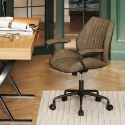 SPETLEK Home Office Chair Height Adjustable Swivel Computer Chairs in Olive - Size: 0.6m2 - thumbnail 6