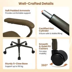 SPETLEK Home Office Chair Height Adjustable Swivel Computer Chairs in Olive - Size: 0.6m2 - thumbnail 5